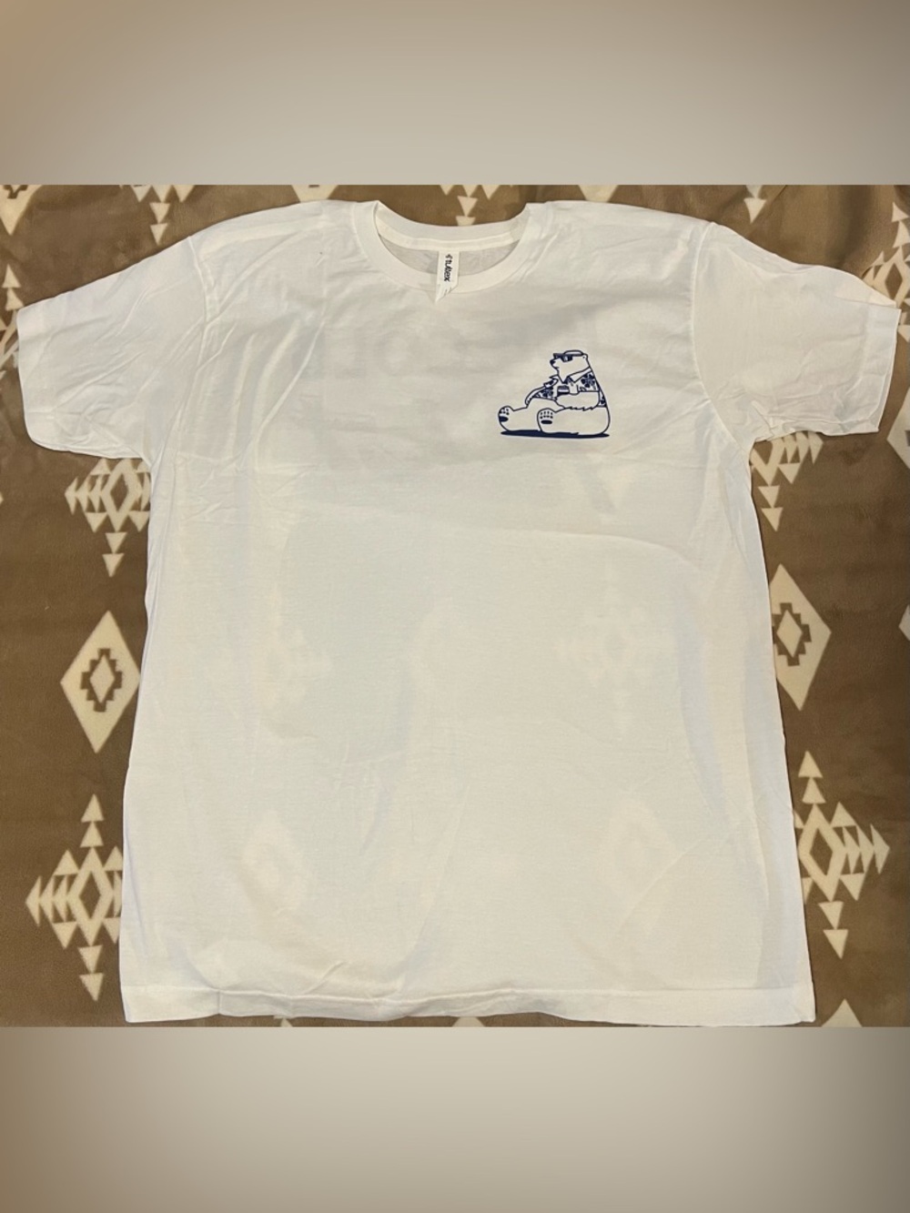 Pabst Tee with Small Navy Bear Print